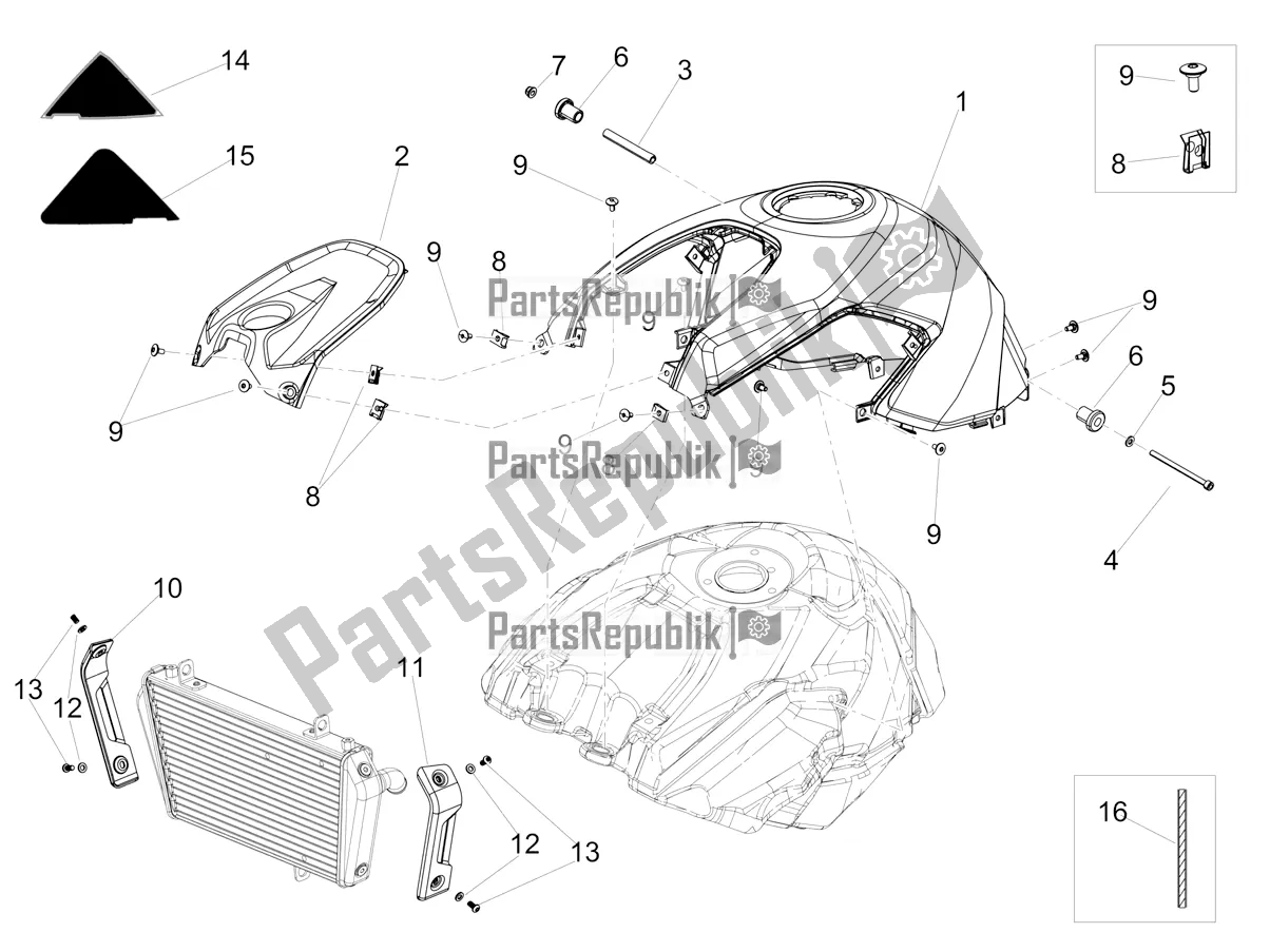 Toutes les pièces pour le Couvercle De Réservoir du Aprilia Shiver 900 ABS Apac 2021