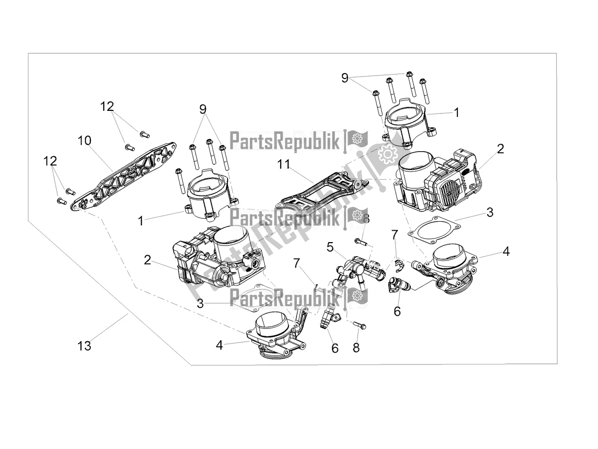 Alle onderdelen voor de Gasklephuis van de Aprilia Shiver 900 ABS Apac 2021