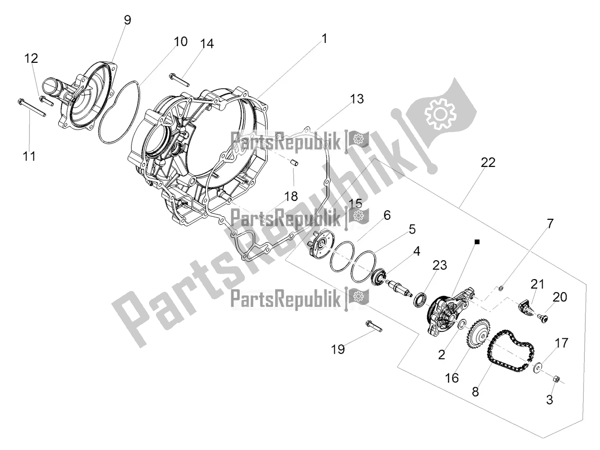 Tutte le parti per il Pompa Dell'acqua del Aprilia Shiver 900 ABS Apac 2021