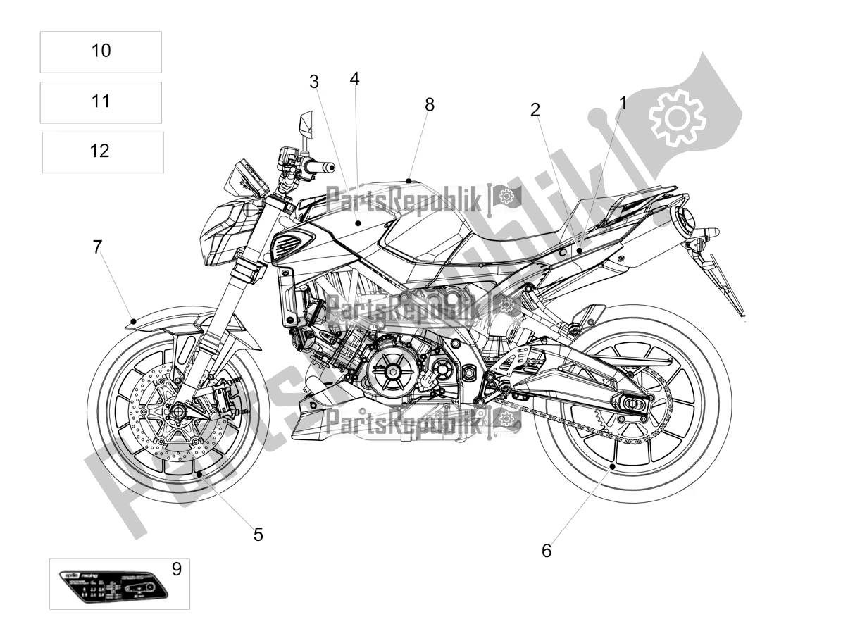 Todas las partes para Etiqueta de Aprilia Shiver 900 ABS USA 2019