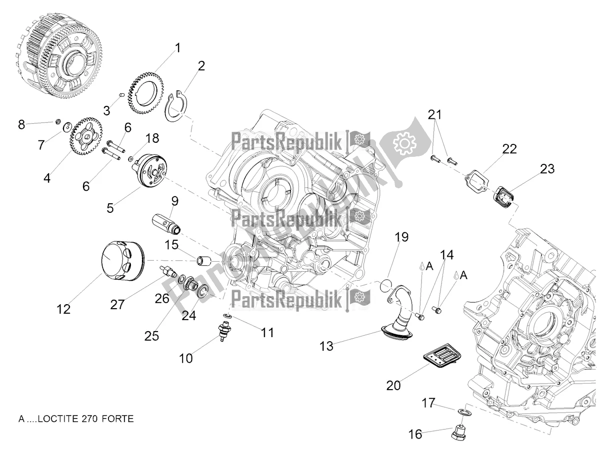 All parts for the Lubrication of the Aprilia Shiver 900 ABS USA 2019