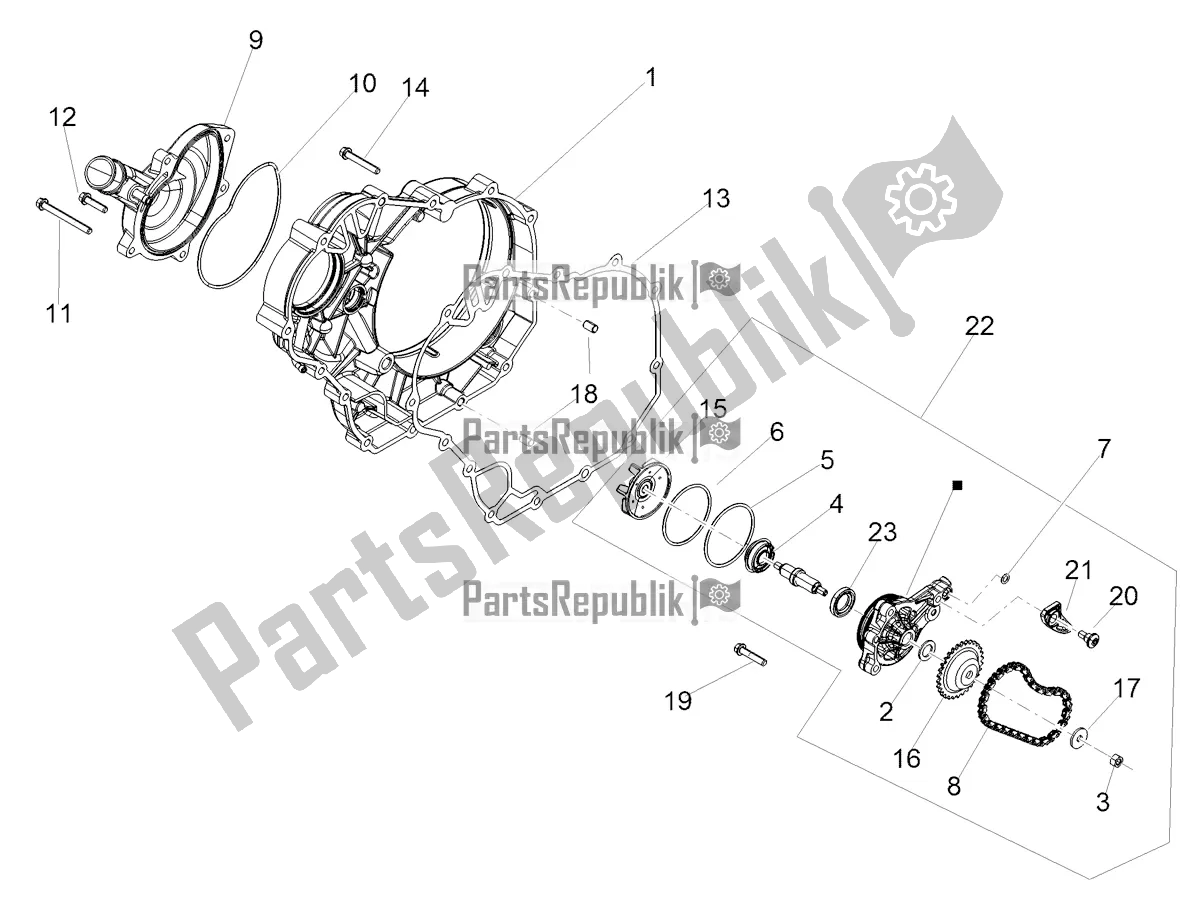 Tutte le parti per il Pompa Dell'acqua del Aprilia Shiver 900 ABS USA 2019