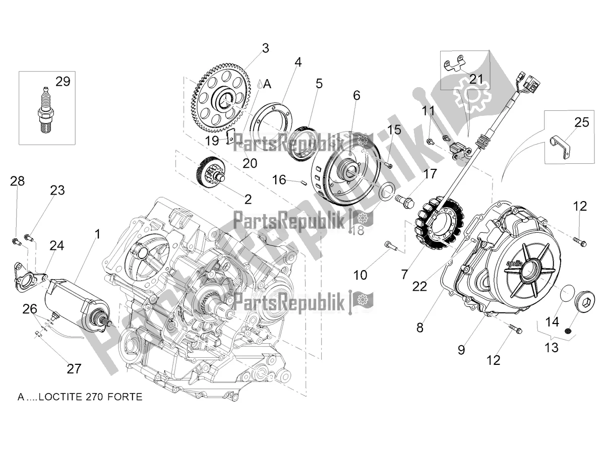 Alle onderdelen voor de Cdi Magneto Montage / Ontstekingsunit van de Aprilia Shiver 900 ABS USA 2020