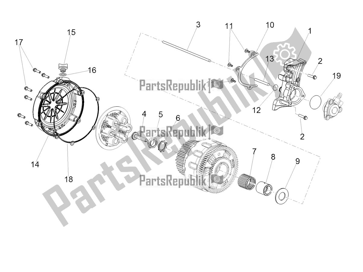 Wszystkie części do Pokrywa Sprz? G? A Aprilia Shiver 900 ABS USA 2020