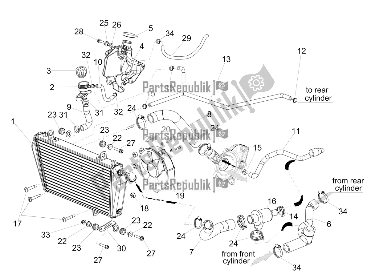 Alle onderdelen voor de Koelsysteem van de Aprilia Shiver 900 ABS USA 2020
