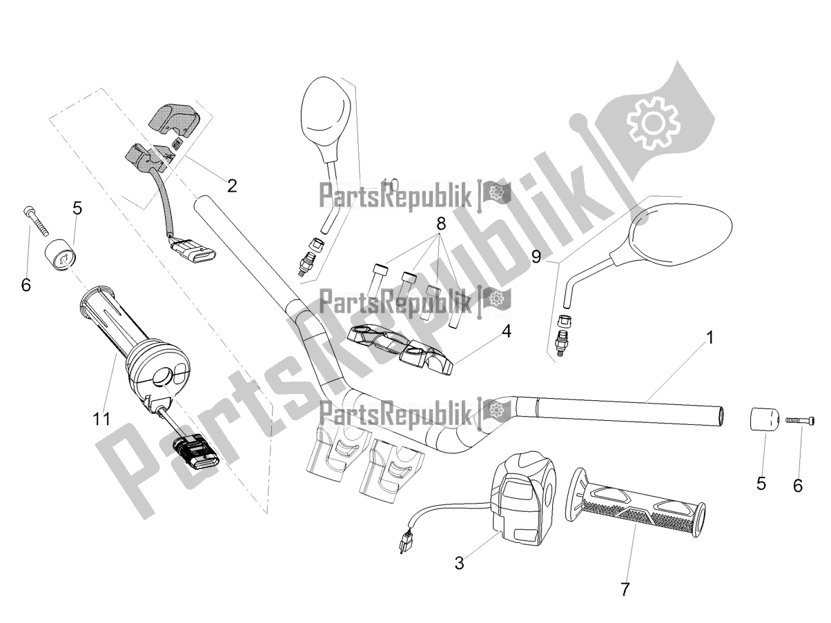 Tutte le parti per il Manubrio - Comandi del Aprilia Shiver 900 ABS USA 2020