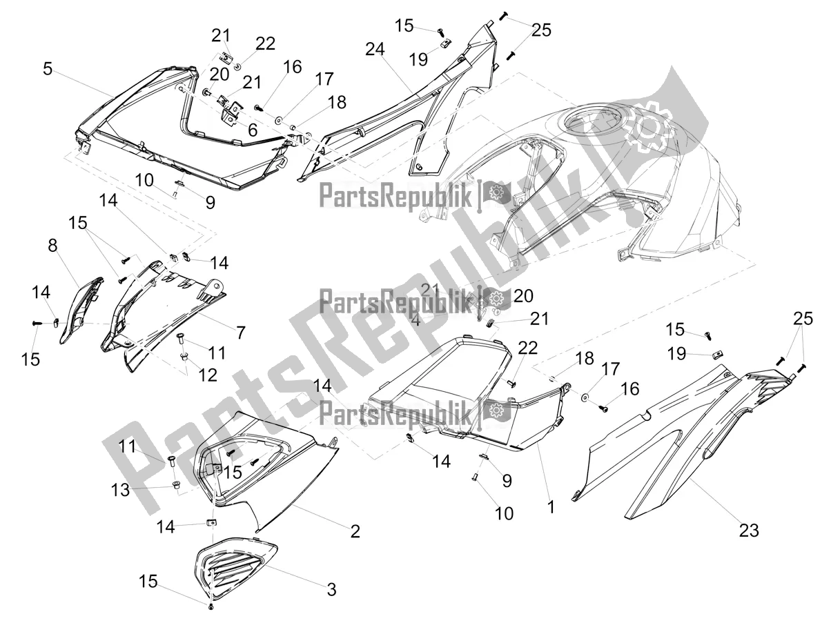 Tutte le parti per il Carenatura Laterale del Aprilia Shiver 900 ABS USA 2020