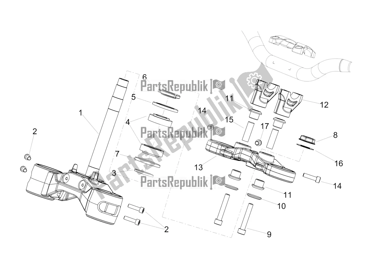 All parts for the Steering of the Aprilia Shiver 900 ABS USA 2020