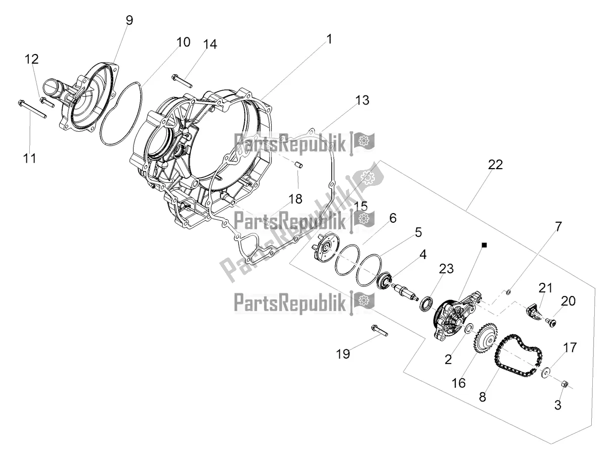 Tutte le parti per il Pompa Dell'acqua del Aprilia Shiver 900 ABS USA 2020