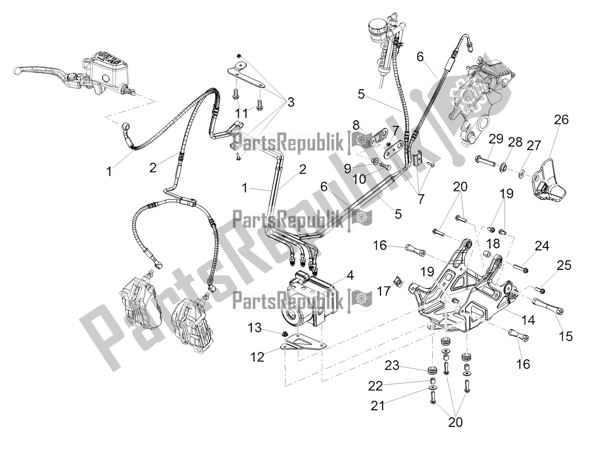 All parts for the Abs Brake System of the Aprilia Shiver 900 ABS USA 2021