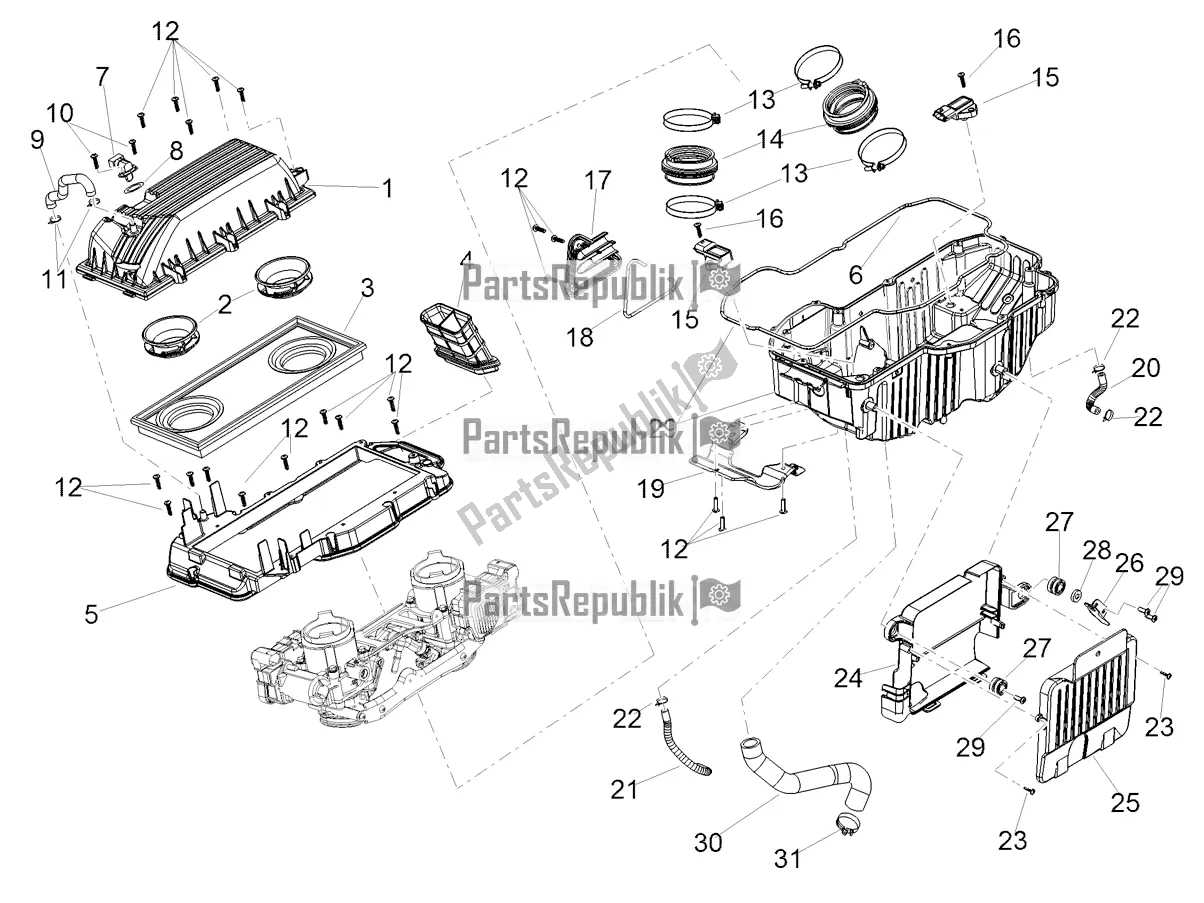 Toutes les pièces pour le Boite D'air du Aprilia Shiver 900 ABS USA 2021