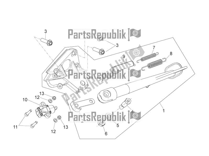 Todas las partes para Soporte Central de Aprilia Shiver 900 ABS USA 2021