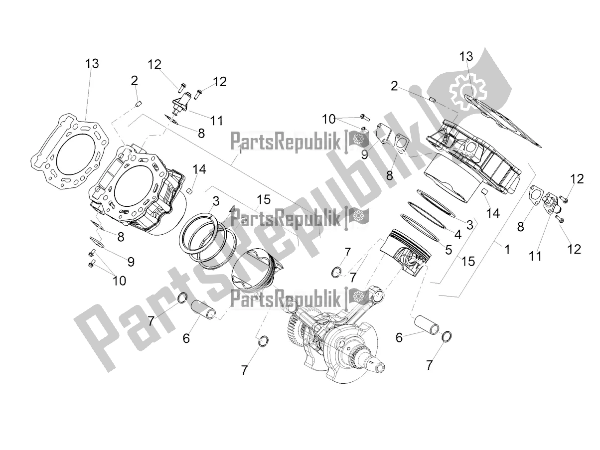 Alle Teile für das Zylinder - Kolben des Aprilia Shiver 900 ABS USA 2021