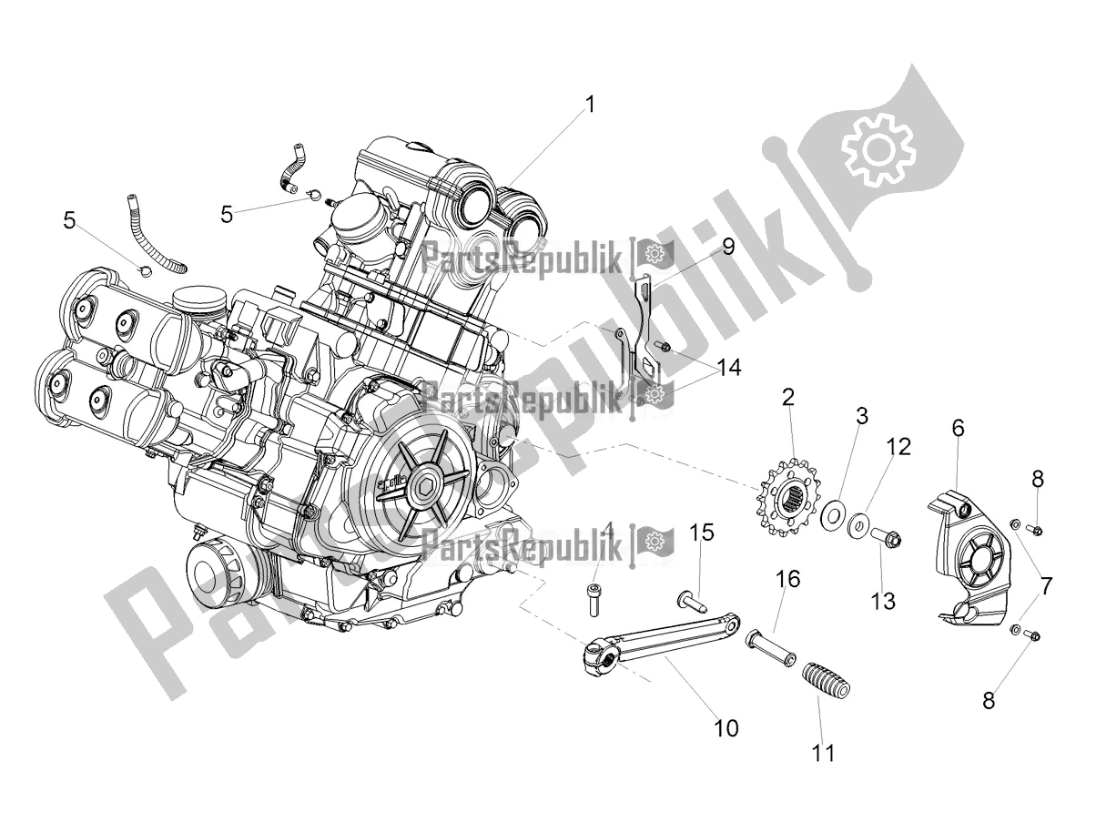 All parts for the Engine-completing Part-lever of the Aprilia Shiver 900 ABS USA 2021
