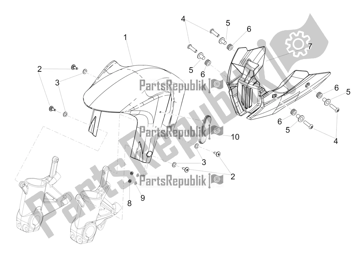 Toutes les pièces pour le Montant-garde-boue Avant du Aprilia Shiver 900 ABS USA 2021