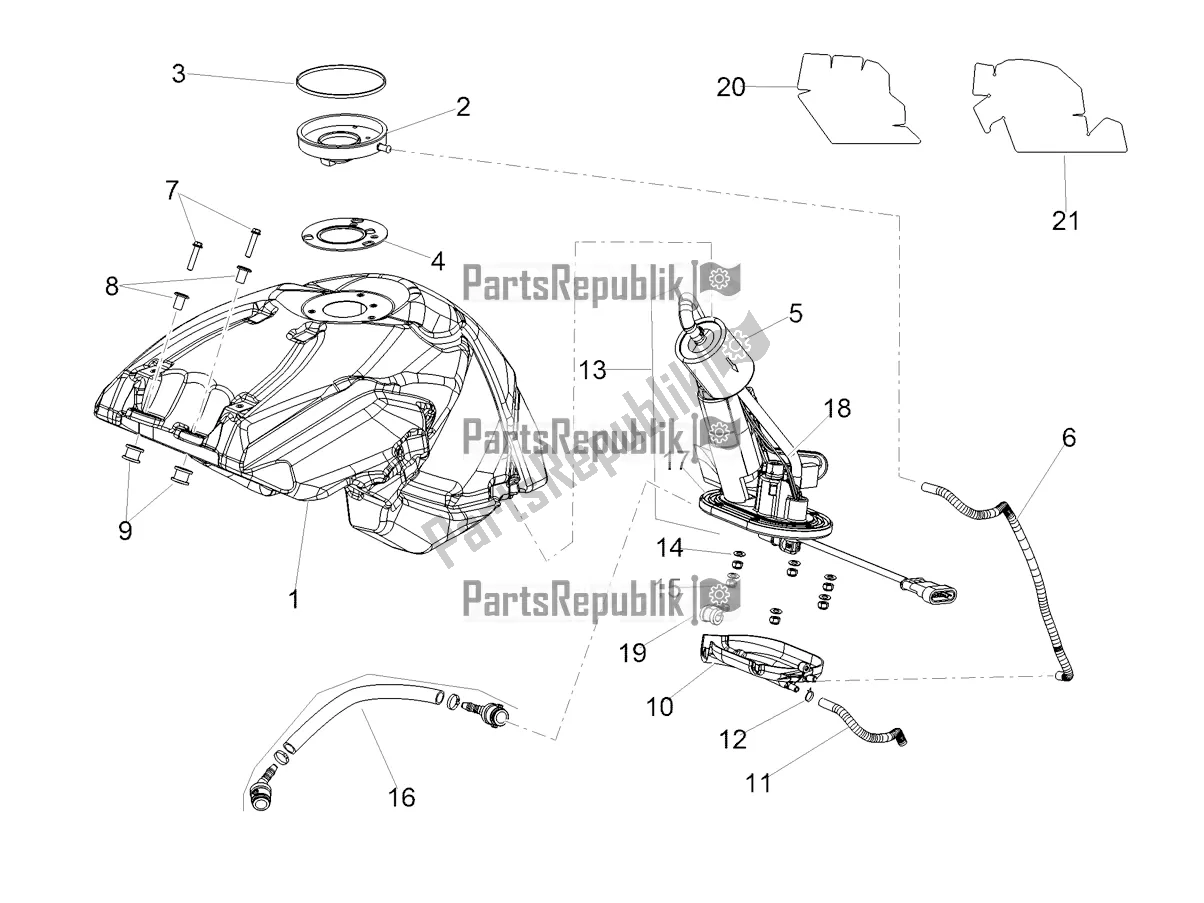 Wszystkie części do Zbiornik Paliwa Aprilia Shiver 900 ABS USA 2021