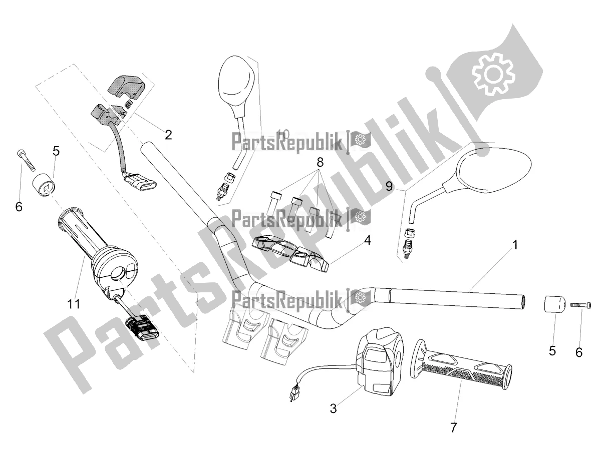 Wszystkie części do Kierownica - Sterowanie Aprilia Shiver 900 ABS USA 2021