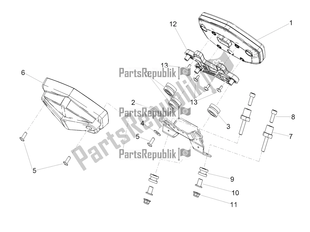 Todas as partes de Instrumentos do Aprilia Shiver 900 ABS USA 2021