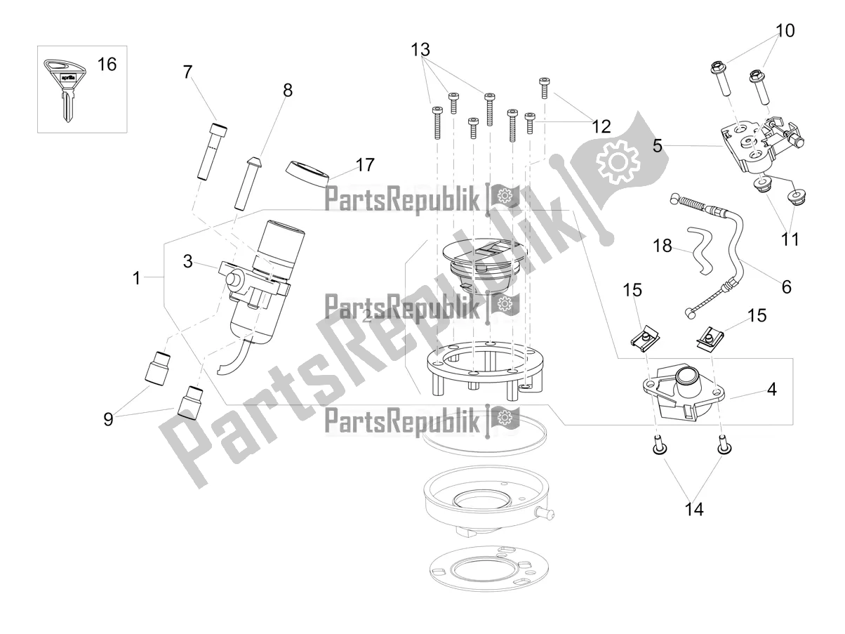 All parts for the Locks of the Aprilia Shiver 900 ABS USA 2021