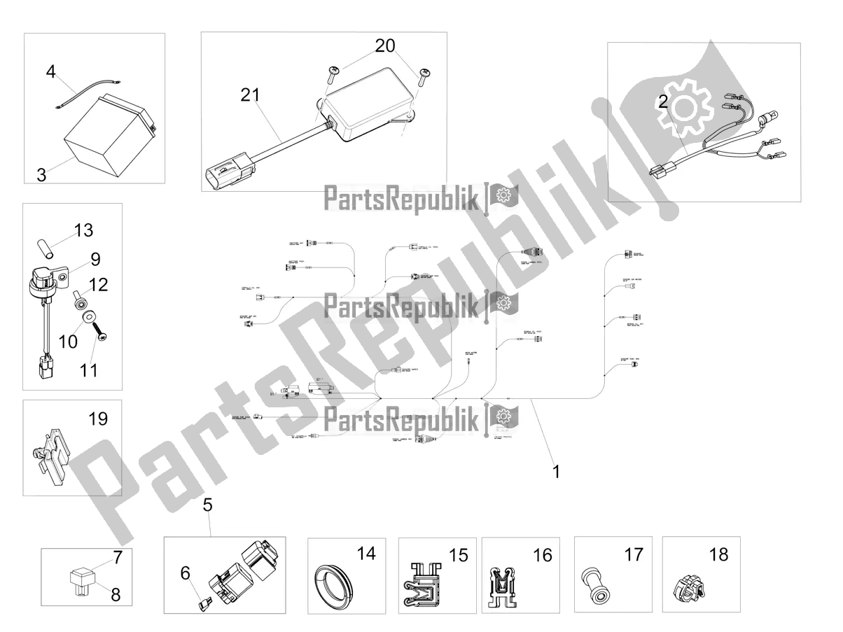 Todas as partes de Sistema Elétrico Traseiro do Aprilia Shiver 900 ABS USA 2021