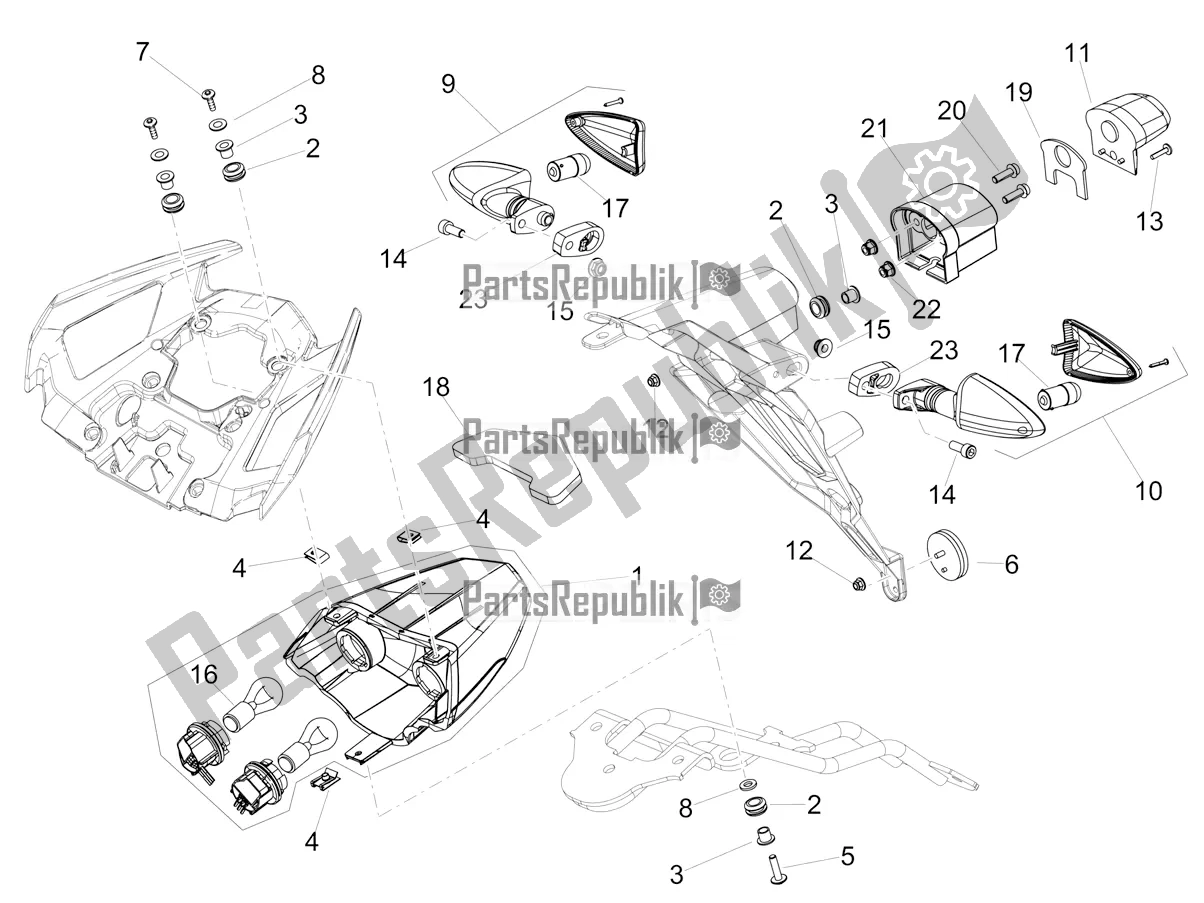 Alle Teile für das Rücklichter des Aprilia Shiver 900 ABS USA 2021