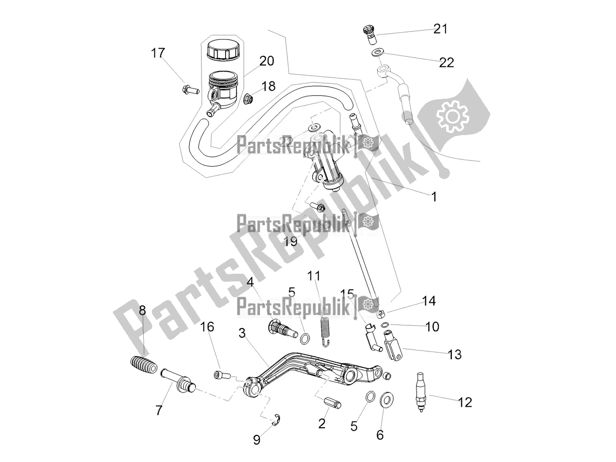 Tutte le parti per il Pompa Freno Posteriore del Aprilia Shiver 900 ABS USA 2021