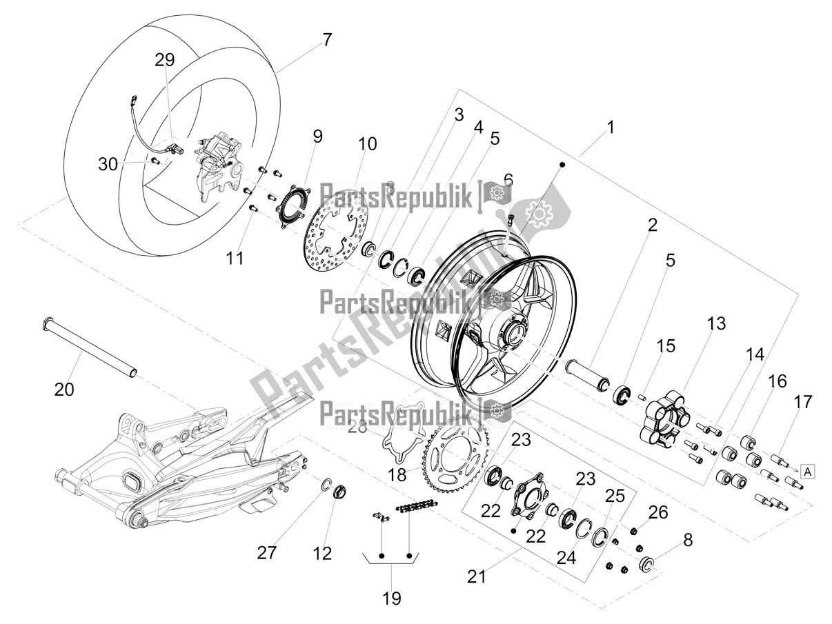 Toutes les pièces pour le Roue Arrière du Aprilia Shiver 900 ABS USA 2021