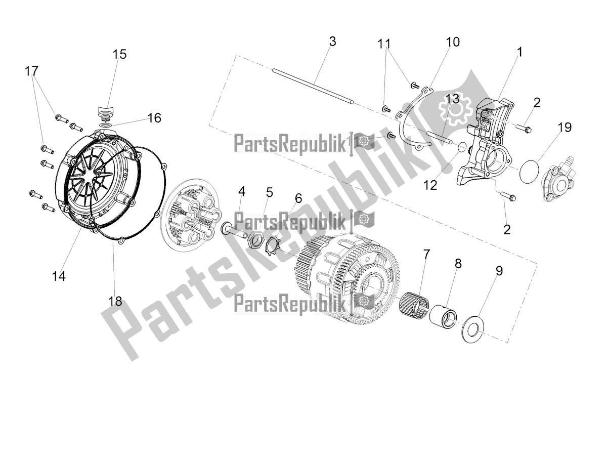 All parts for the Clutch Cover of the Aprilia Shiver 900 ABS USA 2022