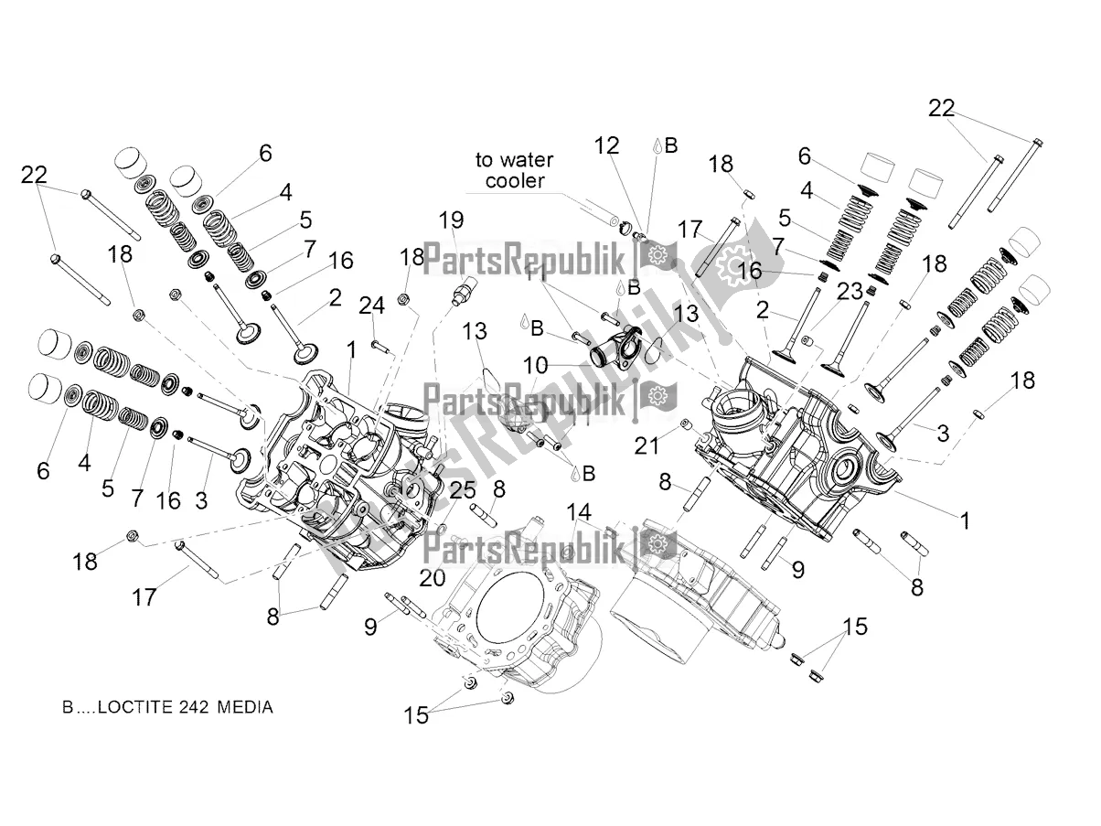 Alle Teile für das Zylinderkopfventile des Aprilia Shiver 900 ABS USA 2022