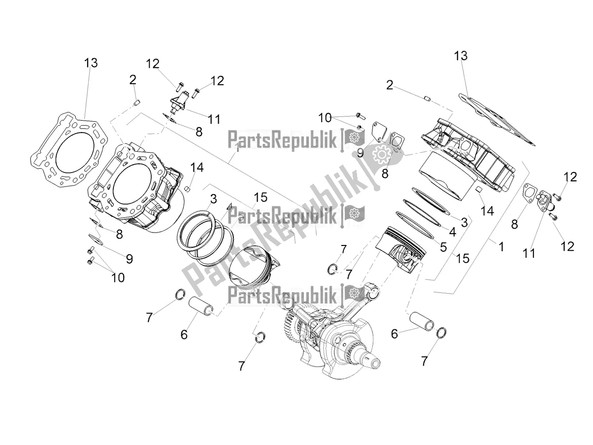 Alle onderdelen voor de Cilinder - Zuiger van de Aprilia Shiver 900 ABS USA 2022