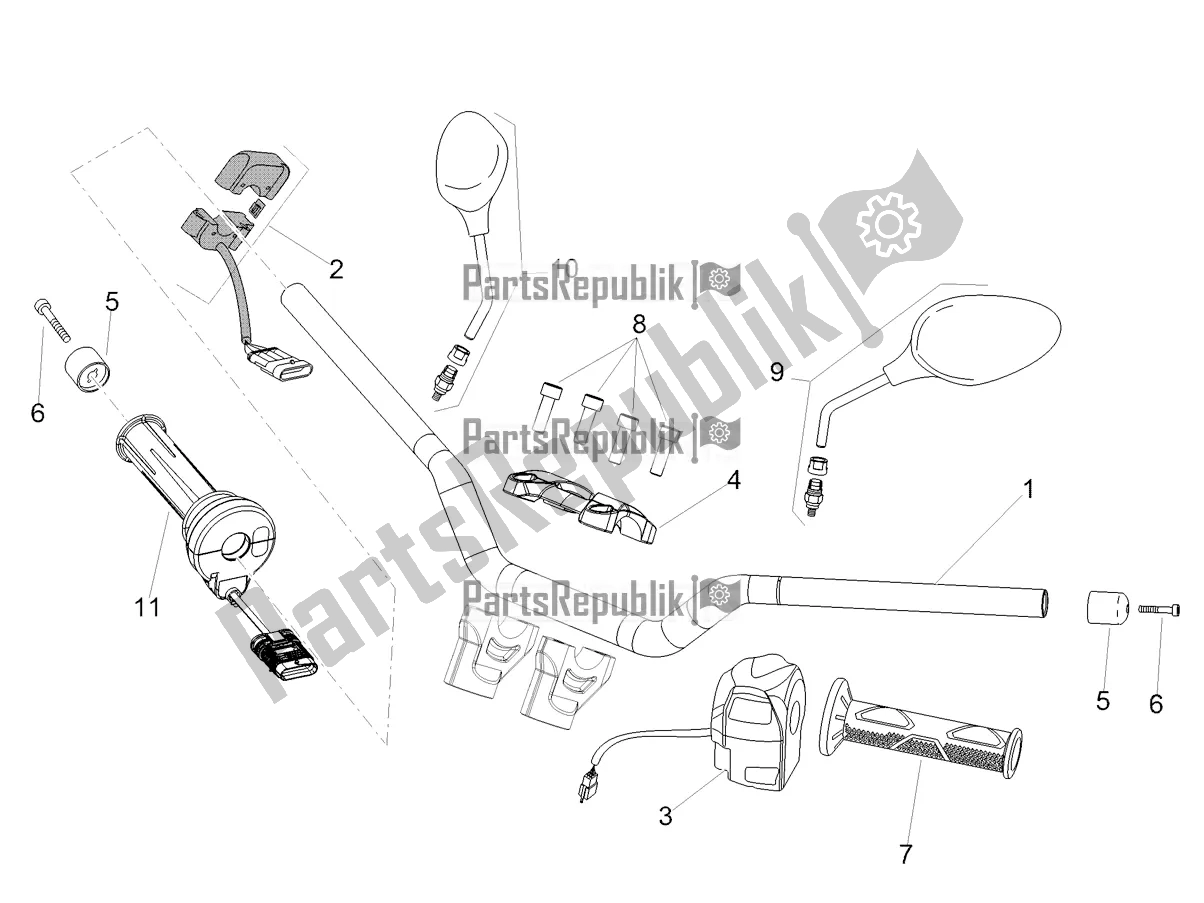 Tutte le parti per il Manubrio - Comandi del Aprilia Shiver 900 ABS USA 2022