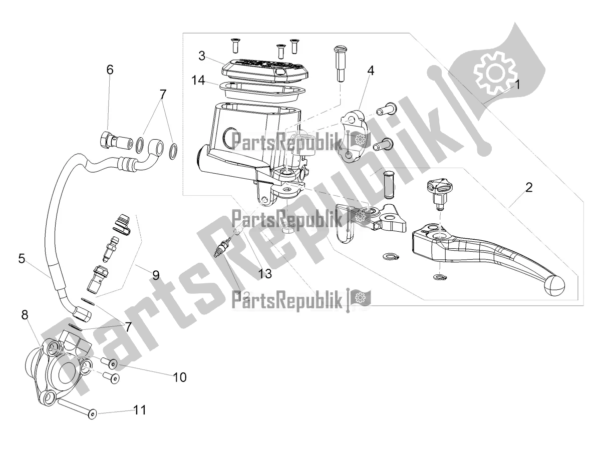 All parts for the Clutch Control of the Aprilia Shiver 900 E4 ABS 2017-2018 Emea, Latam 2017