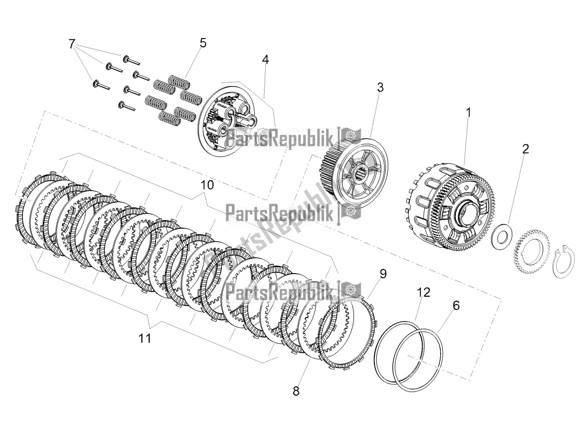 All parts for the Clutch of the Aprilia Shiver 900 E4 ABS 2017-2018 Emea, Latam 2017