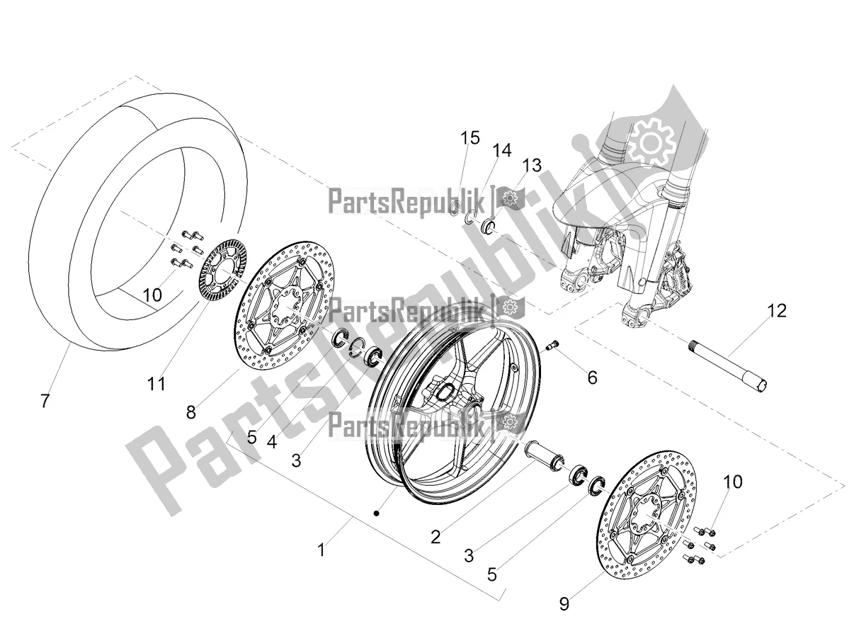 Toutes les pièces pour le Roue Avant du Aprilia Shiver 900 E4 ABS 2017-2018 Emea, Latam 2017