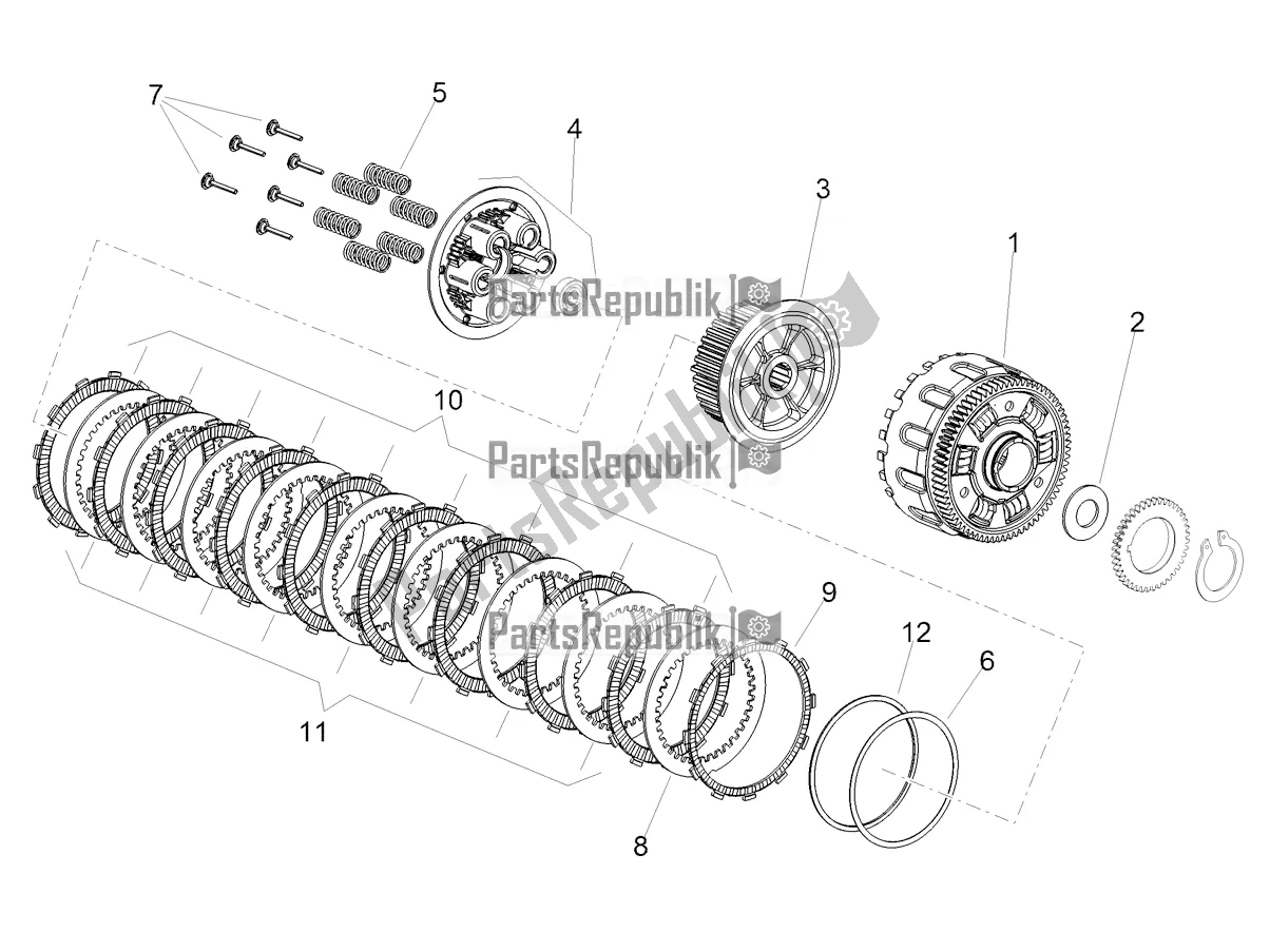 All parts for the Clutch of the Aprilia Shiver 900 E4 ABS 2017-2018 Emea, Latam 2018