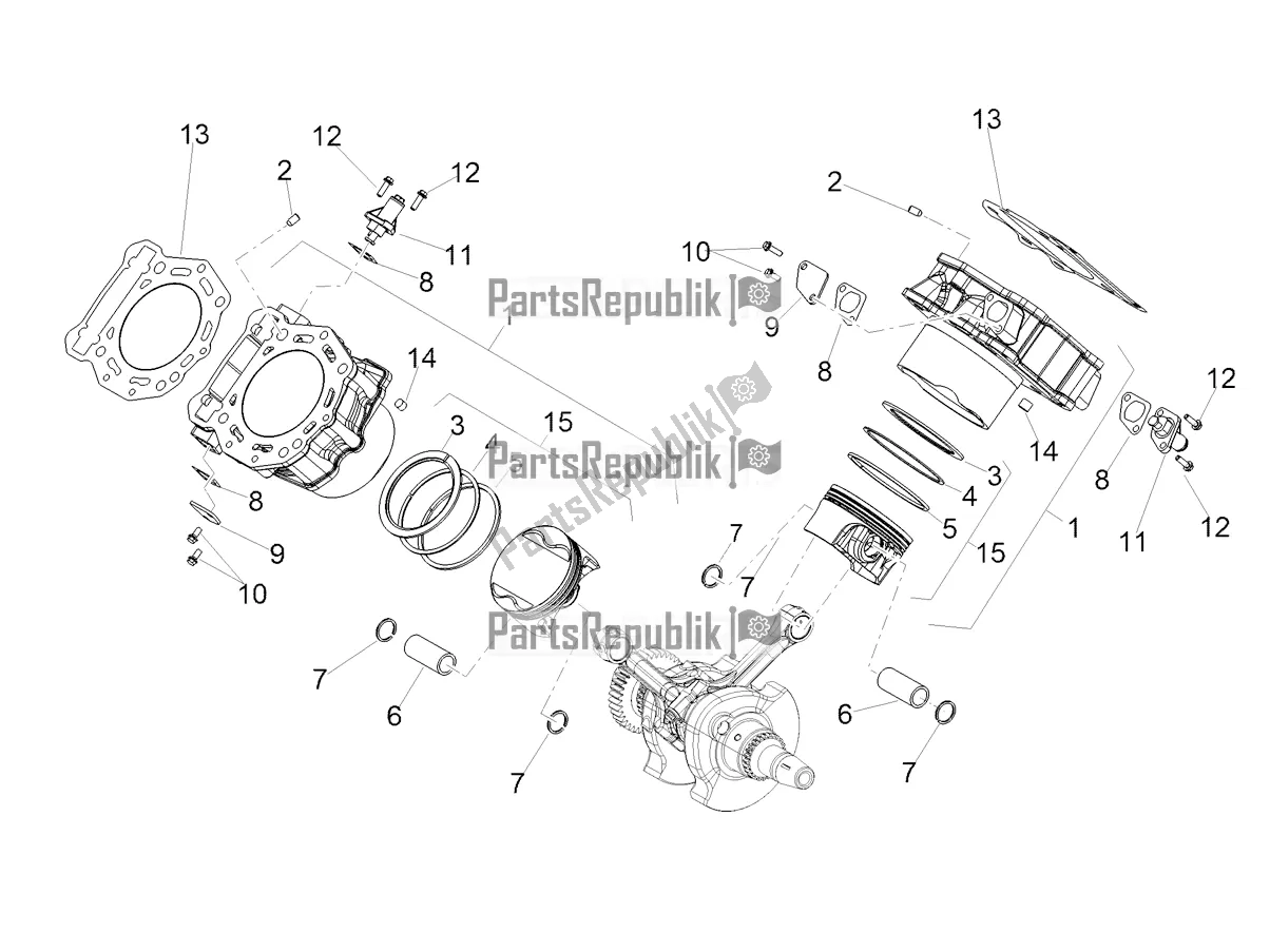 All parts for the Cylinder - Piston of the Aprilia Shiver 900 E4 ABS 2017-2018 Emea, Latam 2018