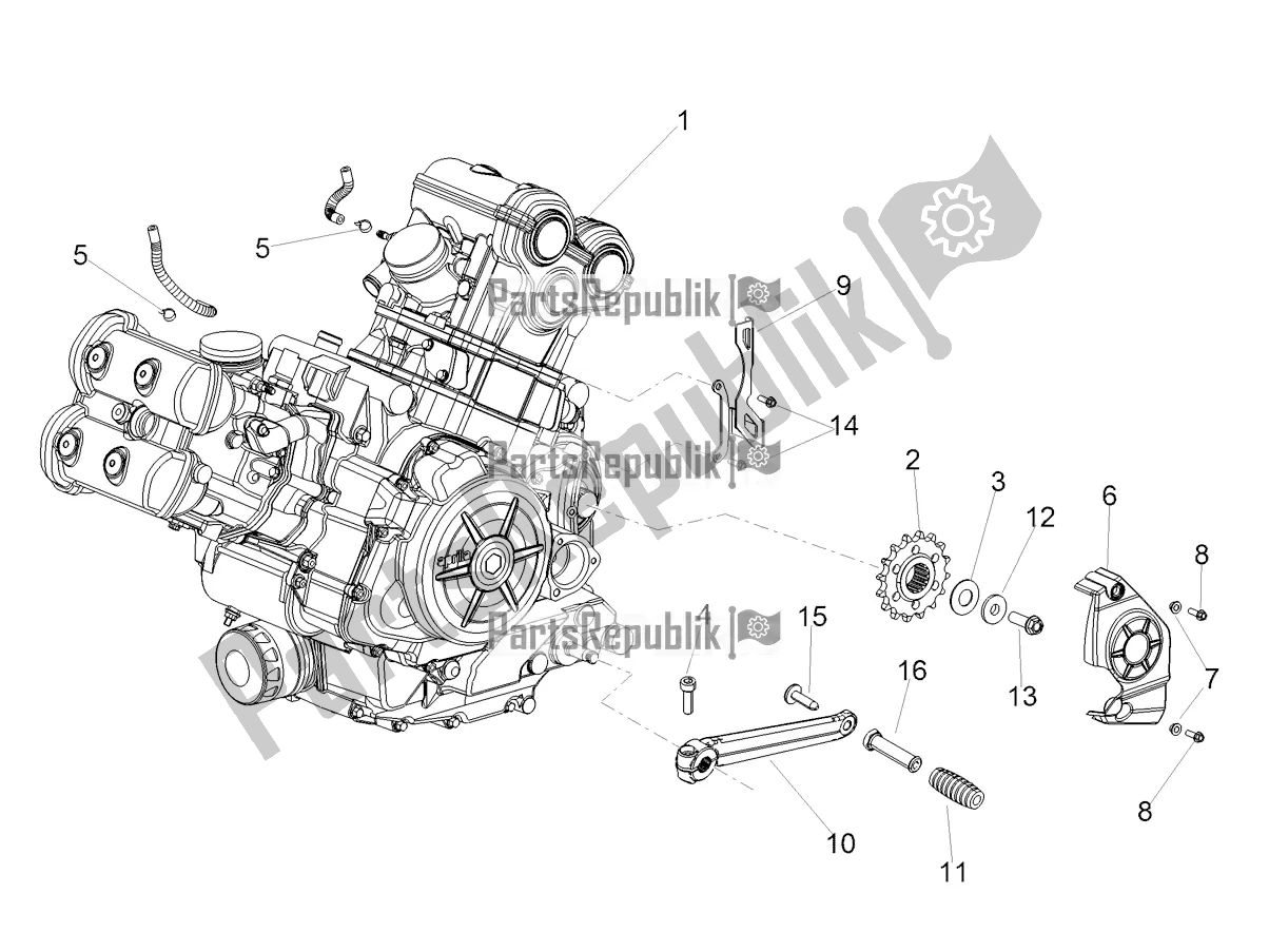 Alle onderdelen voor de Motor-completerende Deel-hendel van de Aprilia Shiver 900 E4 ABS 2017-2018 Emea, Latam 2018