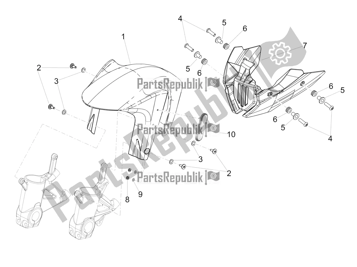 Toutes les pièces pour le Montant-garde-boue Avant du Aprilia Shiver 900 E4 ABS 2017-2018 Emea, Latam 2018