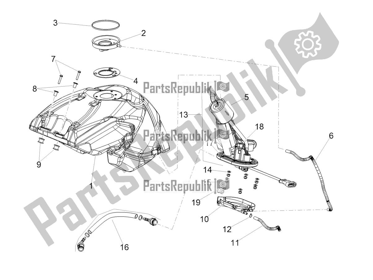 Wszystkie części do Zbiornik Paliwa Aprilia Shiver 900 E4 ABS 2017-2018 Emea, Latam 2018