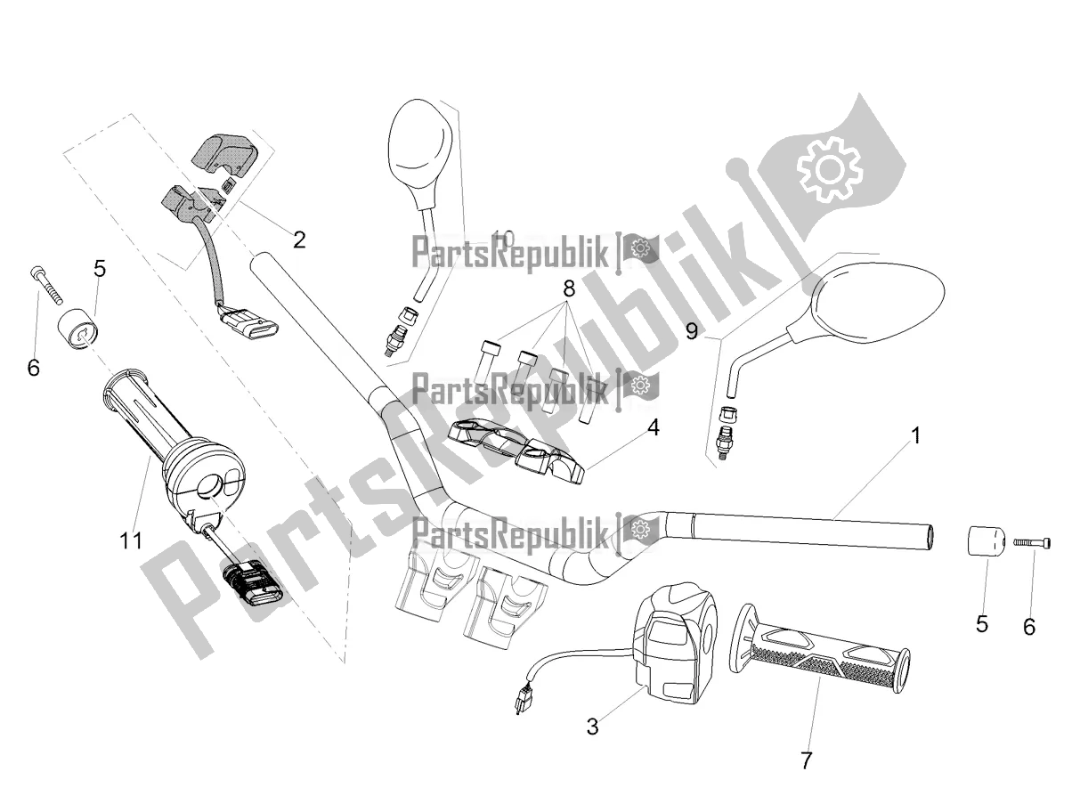 Toutes les pièces pour le Guidon - Commandes du Aprilia Shiver 900 E4 ABS 2017-2018 Emea, Latam 2018