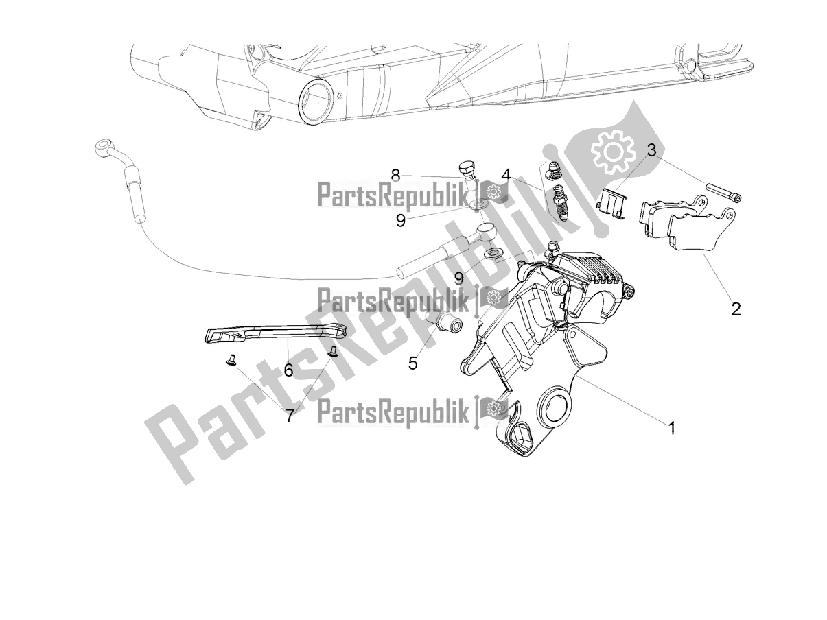 All parts for the Rear Brake Caliper of the Aprilia Shiver 900 E4 ABS 2017-2018 Emea, Latam 2018