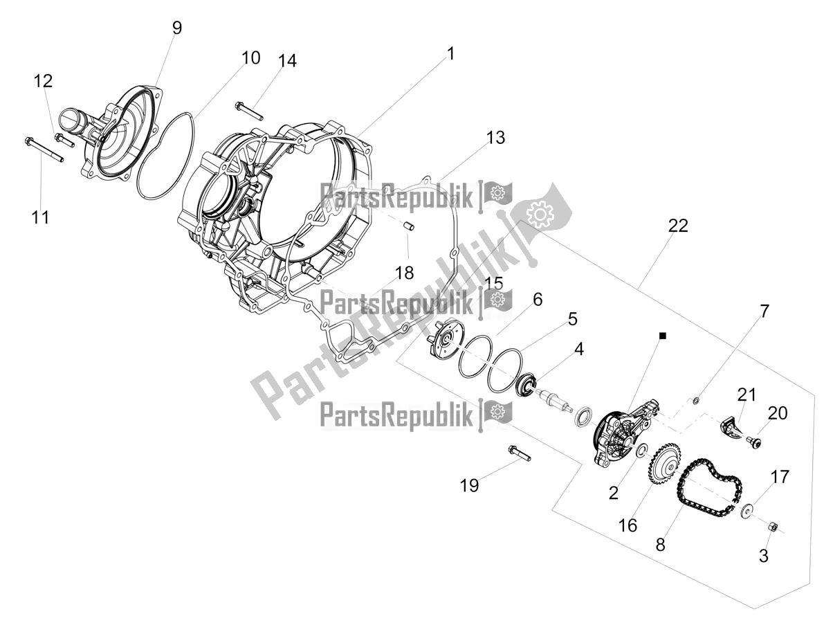 Toutes les pièces pour le Pompe à Eau du Aprilia Shiver 900 E4 ABS 2017-2018 Emea, Latam 2018