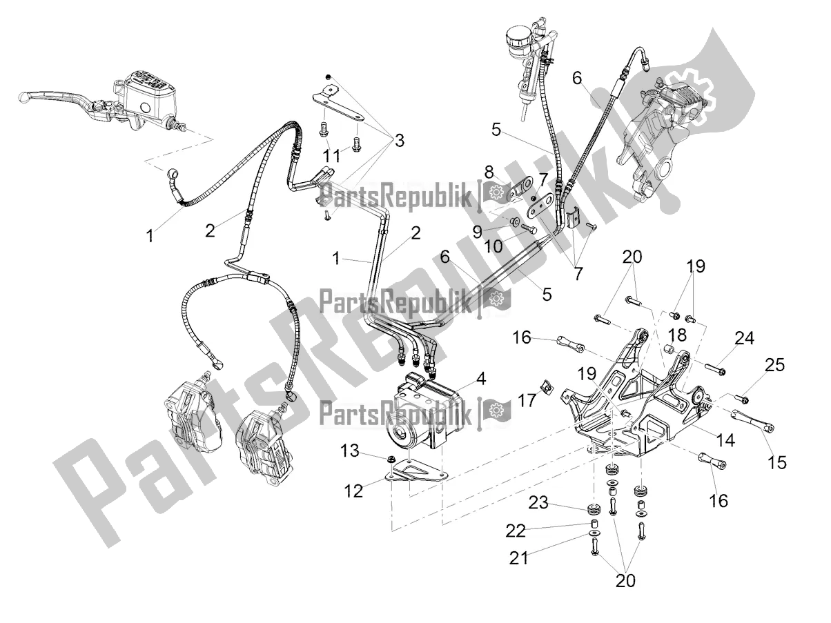 Wszystkie części do Abs Uk? Ad Hamulcowy Aprilia Shiver 900 E4 ABS 2017-2018 Emea, Latam 2019