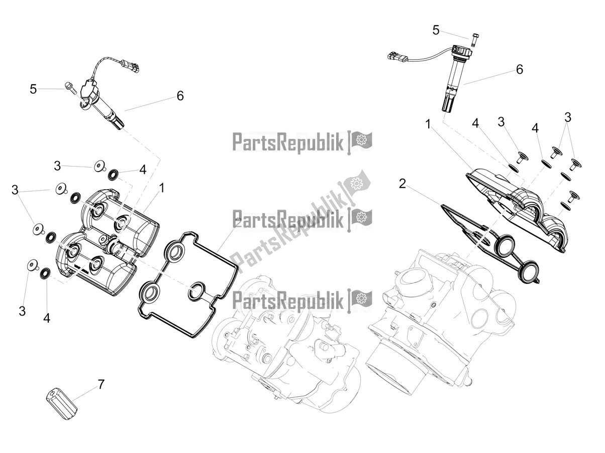 Toutes les pièces pour le Couverture De Tête du Aprilia Shiver 900 E4 ABS 2017-2018 Emea, Latam 2019