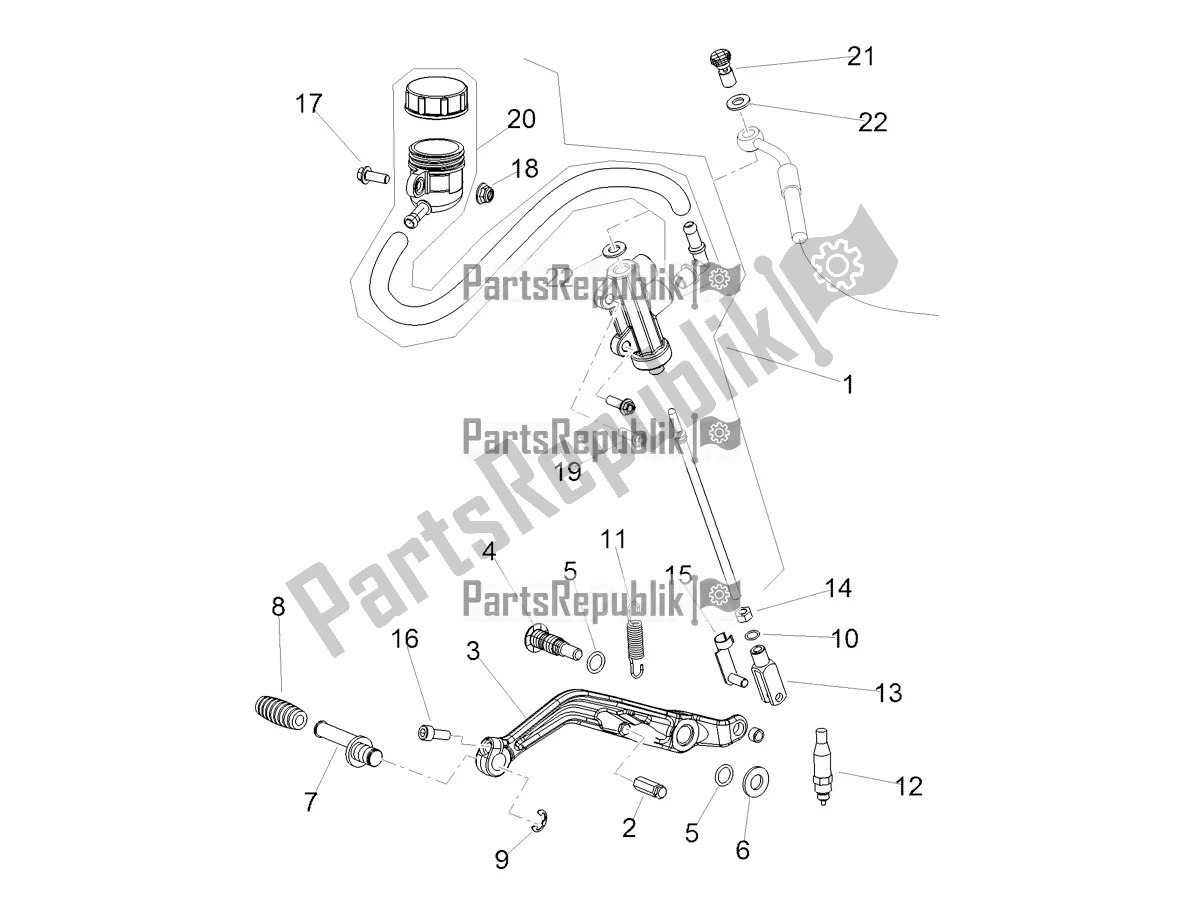 Alle Teile für das Hauptbremszylinder Hinten des Aprilia Shiver 900 E4 ABS 2017-2018 Emea, Latam 2019