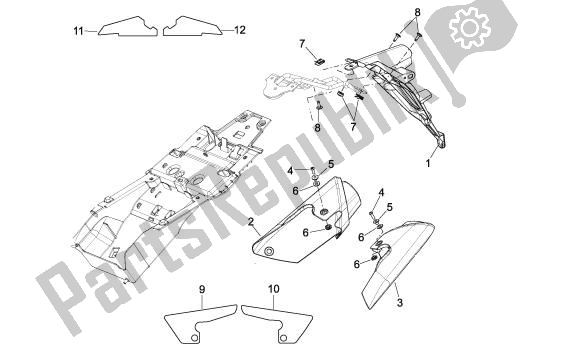 All parts for the Achterkant Opbouw Iii of the Aprilia Shiver GT 50 750 2009