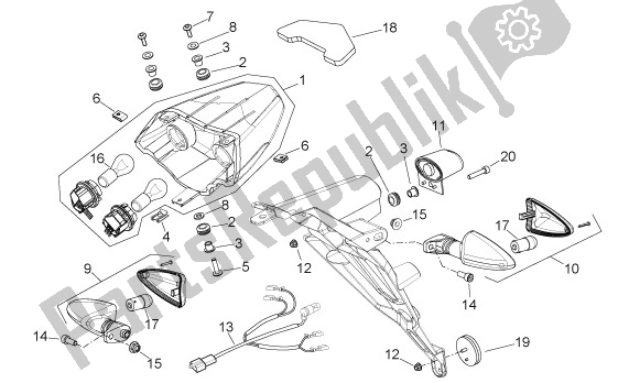 Alle Teile für das Rücklicht des Aprilia Shiver GT 50 750 2009