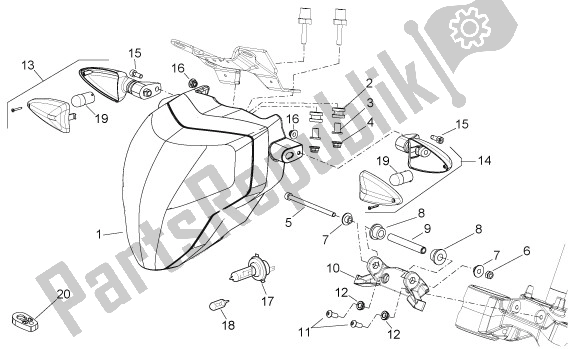 Alle Teile für das Scheinwerfer des Aprilia Shiver GT 50 750 2009