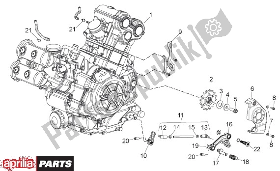 Alle onderdelen voor de Motor van de Aprilia Shiver GT 50 750 2009