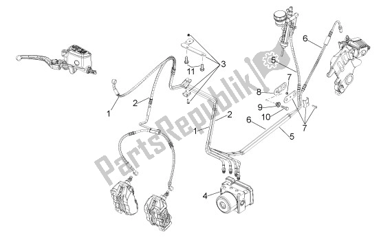 All parts for the Braking System Abs of the Aprilia Shiver GT 50 750 2009